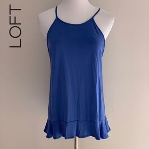 NWOT Loft Sandwashed Ruffle Halter Top Size M